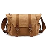 DRF Borsa a tracolla per fotocamera in tela retrò per computer portatile 13.3" BG22