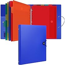 Lot De 6 Pochettes Porte-Documents A4 En 6 Couleurs – Dossiers En Plastique PP Avec Poches Et Porte-Carte – Étanches, Résistants, Idéal Bureau, École, Maison