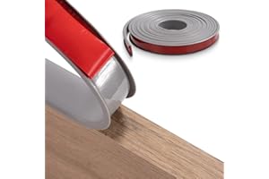 FAKILO 10m×18mm U-Shape Furniture Edge Banding, Grey TPE Self Adhesive Veneer Edging Strip Edge Protector, DIY Flexible Furniture Edge Trim for Table Cabinets Chairs Shelves Restoration