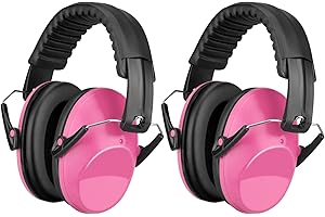 BraveKoi Casque Anti-Bruit Enfant Lot de 2, Facilement Réglable Pliable,Pour l’Autisme, TDAH, Feux d’Artifice, Concert (Rose)