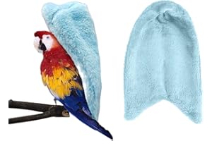 OTKARXUS Comfort - Coperta angolare in pile per uccelli, 1 gabbia per pappagalli invernali, per parrocchetti, pappagalli, pappagalli, cocchettoni (S, blu)