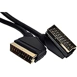rhinocables Scart RGB Cable Gold Plated Fully Wired 21 Pin Video Audio Male to Male Lead Connect TV, SKY, VCR, DVD, Android B