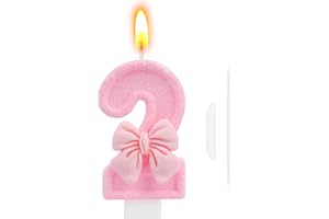 2:a födelsedagen tårtdekoration, rosa fjäril grattis på födelsedagen-ljus, nummer 2 ljus, glittrande tårtdekorationer för fli