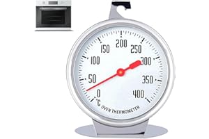 VIMMVID Termometro da forno per forno, termometro da forno interno, termometro da forno per fornelli a gas, in acciaio inox, con quadrante grande per prodotti da cucina