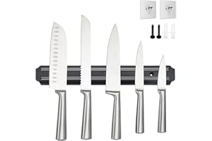 FANWINKJ Barre magnétique de 33 cm, rangement magnétique pour couteaux, porte-couteaux, porte-couverts, convient pour les chefs professionnels, peu encombrante et économique.