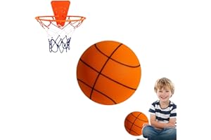 HUJINKAN Silent Basketball, Basket-ball Silencieux, Basket Silencieux Avec Panier, Ballon Mousse D'entraînement En Salle En Mousse,Ballon De Basket-ball Doux Et Muet Pour Diverses Activités D'intérieur