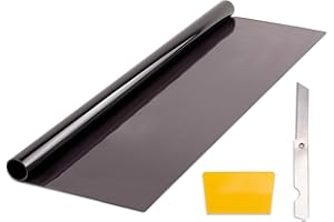 +PWR Car Parts Lámina Solar Negra Homologada 70 x 300 cm. Protege el Interior del Coche de los Rayos del Sol. Adherencia Absoluta sin Ventosas.