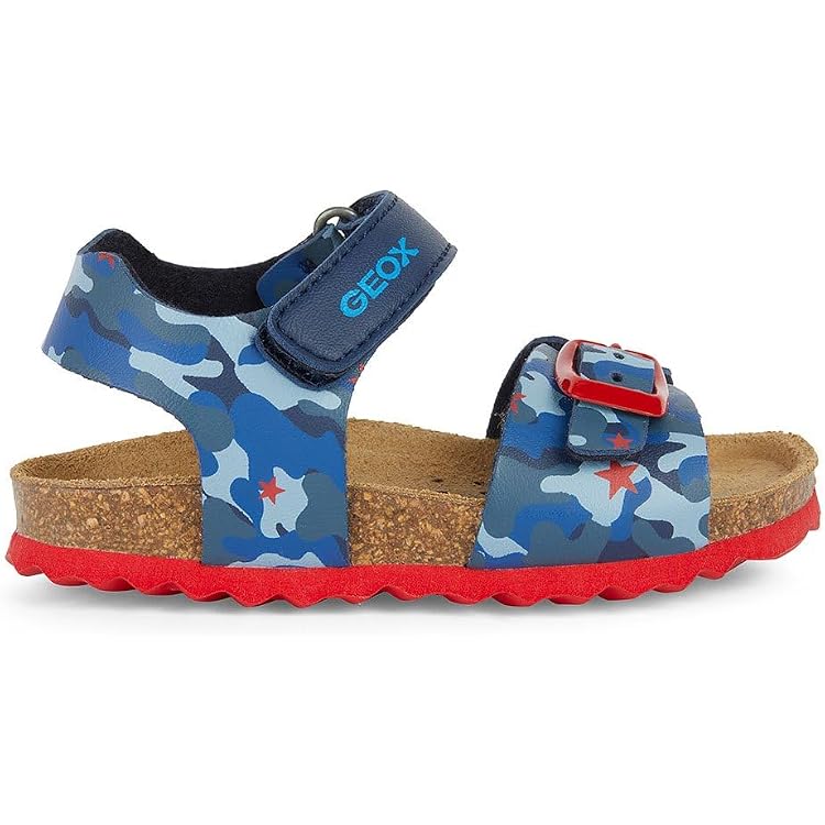 Sandales Bébé B SANDAL CHALKI BOY Bleu Marine/Rouge Foncé GEOX
