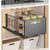 YunNasi Removable Cabinet Organizer, Black, 1Block 38D X 25W X19H CM | Removable, Sliding Storage Shelves, Closet Organizer,