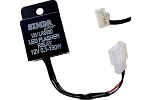 SIMDA PRO Universal 2 Poliger 12 V Motorrad LED Blinker Relais Lastunabhängiges Blinkerrelais Blinkgergeber Blinkrelais Blinkfrequenzkontroll Relais