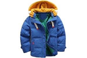 Odziezet Manteau Hiver Enfant Garçon Bébé Hiver Doudoune Veste Capuche Hoodie Blouson Fourrure Fausse Jacket 4-11 ans