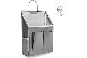 SunBeautiful Portaoggetti in Stoffa da Appendere Pratici e Versatili Organizer Armadio Borsa per Organizer Sospesa Portaoggetti da Parete per Camera da Letto Bagno Cucina Soggiorno (Grigio)