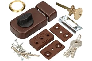 KOTARBAU® Serrure Supplémentaire 50/60 mm Marron Verrou de Porte avec Cylindre Fermetures Diverses
