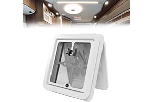 Hocomay RV Dachventilator, 12V Super Silent Wohnmobildach Abluftventilator mit Insektenschutzgitter, 14" Dachfenster, Automatischer, Permanent Umkehrbarer Ventilator für Wohnwagen, Campervan