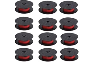 BIGGER Nastro universale per macchina da scrivere, doppia bobina, ricambio per Olivetti GR4, GR8, diametro bobina 51,7 mm, larghezza nastro 12,7 mm, nero, confezione da 12