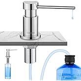 CECIPA Built-in Soap Dispenser for Kitchen, Sink Soap Dispenser with 300ml Bottle and 1.2m Extension Hose, 360&deg; Swivel Pump,