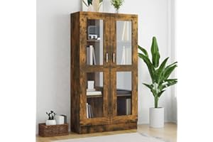 WIFESE Aktenschrank Räuchereiche 82,5x30,5x150 cm Schrank Klein KüChenschrank Konsole Mehrzweckschrank Garderobenschrank Sideboard Vorratsschrank SchräNke Beistellschrank