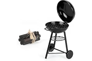 CREWELL Miniatur Grill Puppenhaus Zubehör Miniatur Wichtel Zubehör Miniatur Gartenmöbel Spielzeug Grill