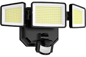 ‎BENMA 302 LED Strahler mit Bewegungsmelder Aussen, 1500LM Batteriebetriebene Aussenlampe, 6500K, IP65, 3 Beleuchtungsmodi Außenstrahler, Hohe Helligkeit Sicherheitsleuchte für den Innen und Außenbereich