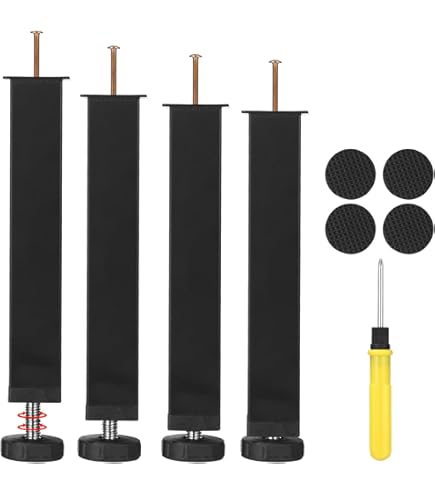 4 Piedini Per Letto In Legno - Altezza 20cm, Diametro 7cm, Colore Nero - Foto 2