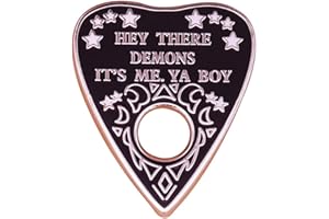 QUREZA HEY THERE DEMONS IT'S ME YA BOY Brooch Hard Enamel Pin Badge Brooch Black Ghostly Devil Enamel Pin Badge Heart Lapel Pin for Boy Men Girl Women