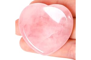 GUJOXILA Rose Quartz Worry Stone Stress Relief Healing Crystals Gemstones Gifts for Women Heart Gift Meditation Polished Reiki Balancing Pocket Massage Crystal