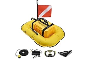 GOYOJO Système de Plongée sous-Marine, Réservoir de Plongée Rechargeable 3H avec Tuyau Détachable et Régulateur de Respiration pour la Plongée Récréative et la Pêche (Jaune)