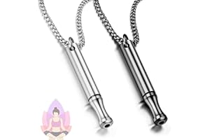 HENGRONGSHEN Mak-aya, 2 sztuki naszyjników, dla mężczyzn i kobiet, prezent duchowy, pomoc w rzucaniu palenia, ataki paniki, łańcuszek na szyję Makya, łańcuszek do oddychania, prezent dla mężczyzn i kobiet, Stal