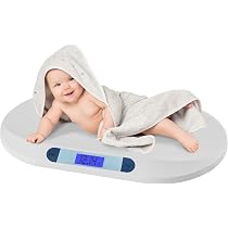 Balance Bébé BAKAJI Électronique - Précision 10g Jusqu'à 20kg - écran LCD, Tare Et Arrêt Auto - Blanc