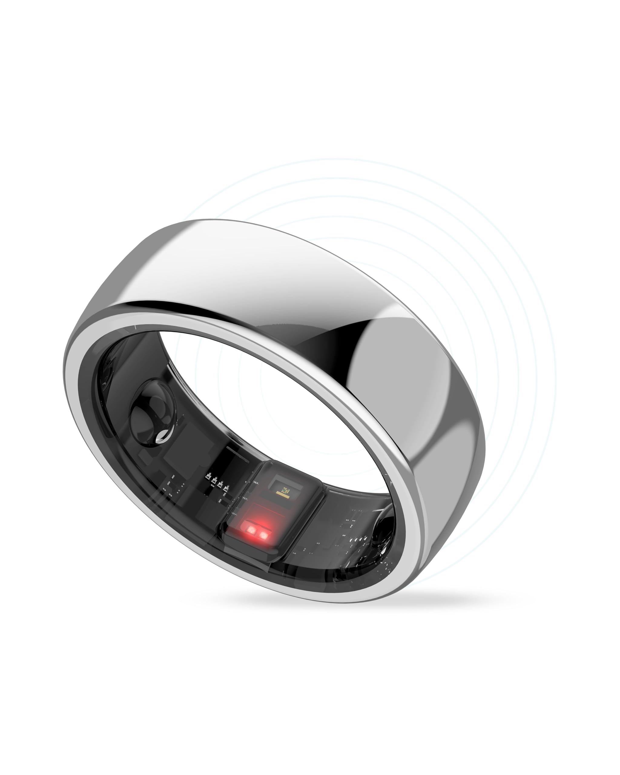 aaboRing, Health & Fitness Tracker Smart Ring, Advance Sleep Monitoring, Stress & Activity Tracking, Titanium, IP68 Waterproof (US Size No 9, Wireless, StellarSilver)