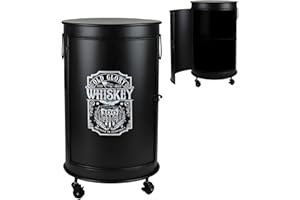 Urban Living "LOFT & Metal Bar BIDON avec roulettes ET 1 Porte DIAM 40CM X H69CM