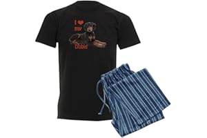 CafePress I Heart My Doberman Men's Dark Pajamas Pyjama Set