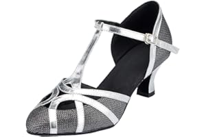 MGM-Joymod Chaussures de danse latine modernes à bout fermé et bride en T - pour les mariages, les soirées, les bals - pour femme