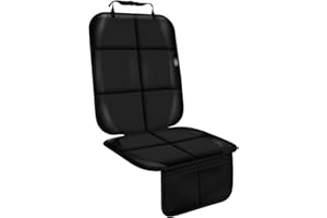 Gowhalle Car Seat Protector, Non-Slip Rubber Padded Backing Seat Protector for Child Seats, Waterproof Thickest Padding Car Seat Cover - No Imprint (Black-Ⅰ-1pcs)