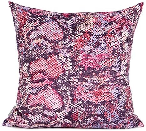 G Home Collection Miss Lapin Snakeskin Pattern Digital Printing Flannel Pillow Cover In Rose 18"X18"