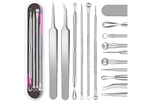 CELAKEETY Eliminador Puntos Negros y Espinilla Puntos Negros Extractor - Puntos Negros Limpiador Quita Espinillas y Puntos Negros 【6 piezas】Herramientas para Eliminar espinillas, Acne, Poros, Granos