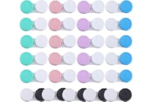 YABABLLJ 25 Pack Contact Lens Cases Portable Contact Lens Container Contact Lens Soaking Storage Case with L and R Caps, 5 Colors