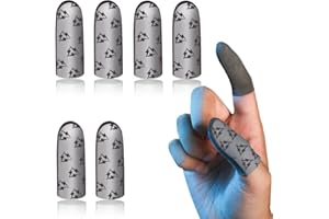 EAVUYIS 6 Stück Gaming Finger Sleeves,Gaming-Fingerhüllen, Besonders Bequeme & stabile Fingersleeves, da einzigartige Elasthan Fasern - inklusive Mikrofasertuch - Atmungsaktiver