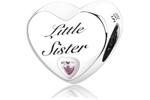 MsRosy New Women's S925 Sterling Silver Heart Charms For Bracelets Gift For the Family and Friends