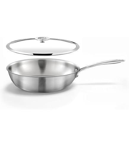 Wok Inox 28 Cm Cuisinox Eclipse - Fond Encapsulé Induction, Poignée Amovible Bois, Avec Couvercle