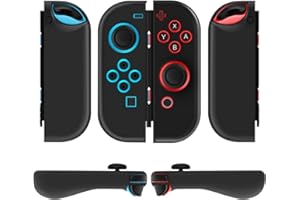 TNP PRODUCTS TNP Joycon Case for Nintendo Switch & OLED - Silicone Protective Joy Con Controller Cover With Thumb Grip Caps (Black)