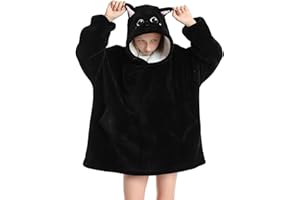 ADISPUTENT Couverture Sweat à Capuche Surdimensionnée pour Enfants,Super Doux Pull à Capuche en Polaire Sherpa Chaude à Manches Longues TV Plaids Couvertures pour Garçons et Filles 7- 12 Ans,Taille Unique