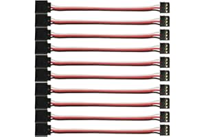 ONPRO 10 pcs 11.8in JR Male to Female Plug Connector Servo Extension Cord Lead Cable Wire, 3 Pin Cord JR Male to Female Servo Extension Cable for Futaba (JR-30 cm)