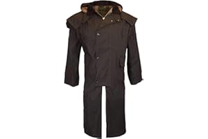 WALKER AND HAWKES - Men's and Women 100% Wax Cotton Stockman Olive Brown Water Resistent Heavyweight Cape Coat