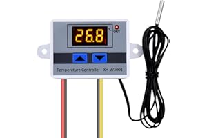 MEGYAD Temperaturregler TemperaturschalterFühler Digital AC 110V-220V Mikrocomputer Thermostat Controller Digitaler mit LCD Display Thermostatschalter Wasserdichter Sonde