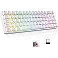TECURS Tastiera da gioco meccanica senza fili RGB Gamer illuminata 65% TKL ricaricabile Bluetooth / 2.4G / con cavo, 68 tasti