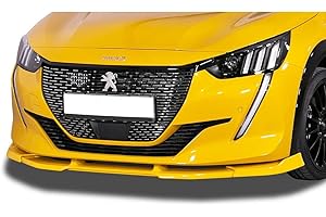 RDX RACEDESIGN Spoiler Anteriore Vario-X RDX compatibile con Peugeot 208 II 2019- (PU), Plastica di poliuretano, Nero, Non verniciato