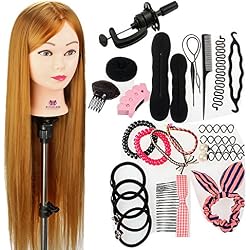 Neverland Beauty 76 cm cabezas de ejercicios para peinar peinado cosmétologie práctica maniquí muñeca 100% de cabello sintéticas + Elefante & Hairdressing herramientas accesorios Set # 27