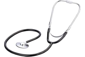 MEDI-INN+ Medi-Inn Flachkopf Stethoskop schwarz | ultraleicht, nickelfrei | deutliche Geräuschübertragung | flexibler Y-Schlauch mit Bruststück