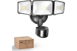 Philips Sécurité lampe LED 24W 3500LM avec Détecteur de Mouvement PIR Extérieur, 5000K Lumière Jour Crépuscule-à-Aube, 3 Têtes Orientables, Étanche pour Garage, Jardin, Porche